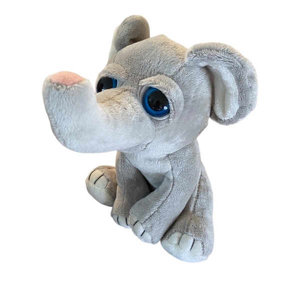 The Petting Zoo Grey Elephant Plush 8” Big Eyes Stuffed Animal Toy - Picture 1 of 6